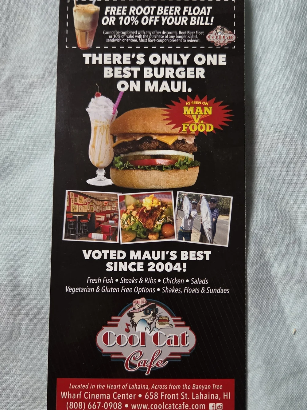 Cool Cat Cafe Brochure LAHAINA MAUI